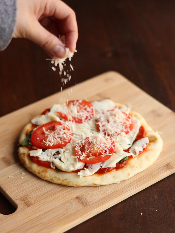 Margherita Pizza on Naan Bread - The Viet Vegan