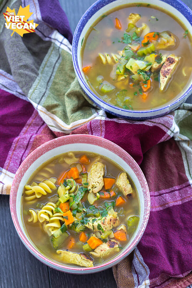 Vegan Chicken Noodle Soup | The Viet Vegan