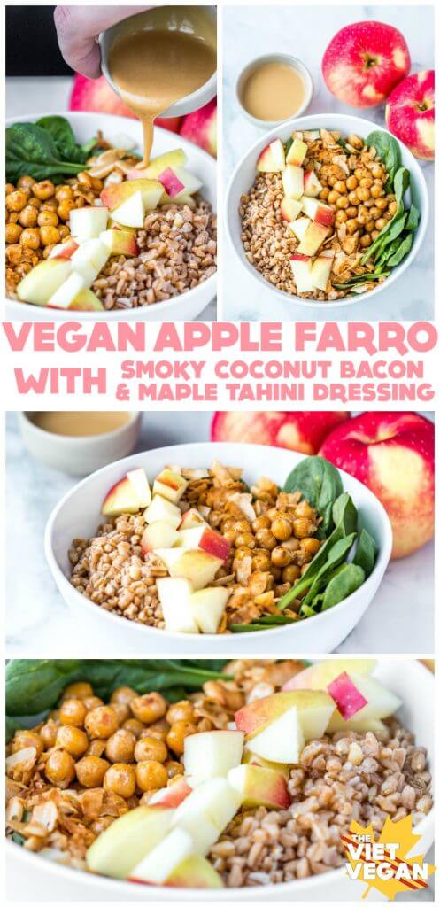 Vegan Apple Farro Bowls with Maple Tahini Dressing | The Viet Vegan