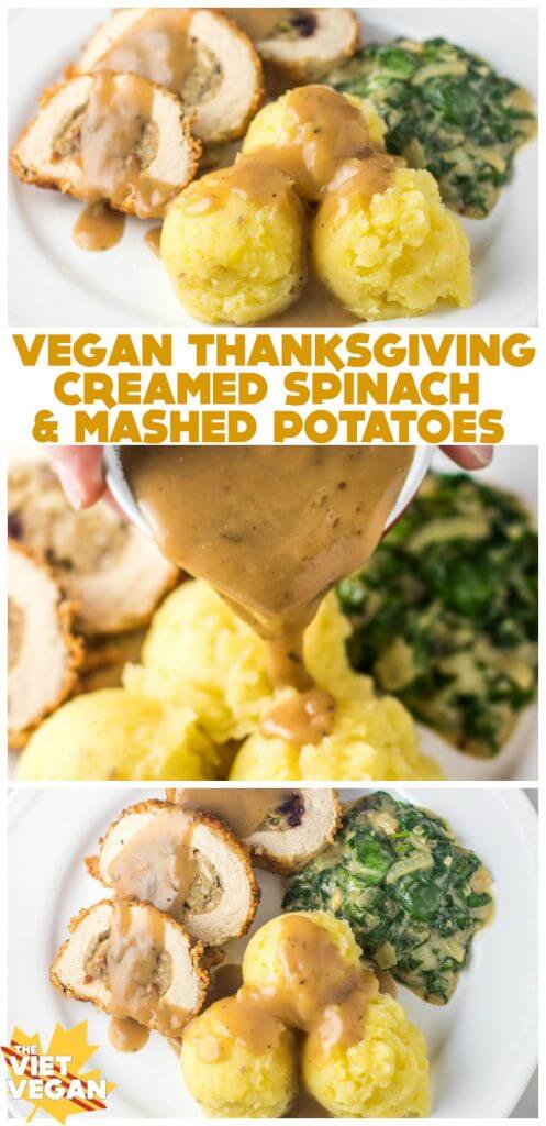 Vegan Thanksgiving | The secret to ultimately creamy mashed potatoes without TONS of butter, and vegan creamed spinach, lazy-style!