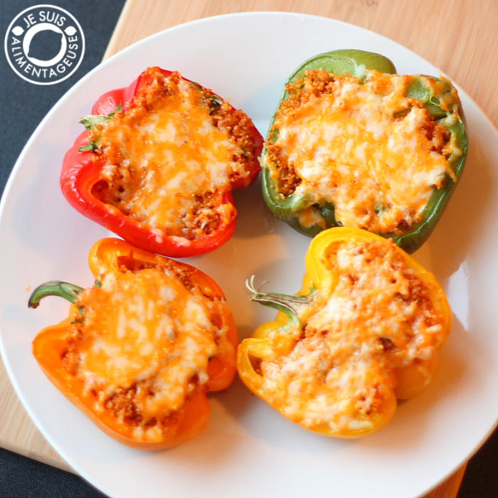 Vegetarian Couscous Stuffed Peppers | alimentageuse.com #vegetarian 