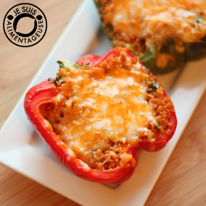 Vegetarian Couscous Stuffed Peppers | alimentageuse.com #vegetarian 