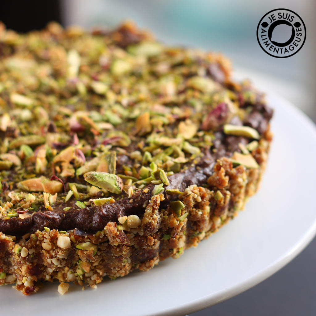 Vegan Pistachio Chocolate Cheesecake