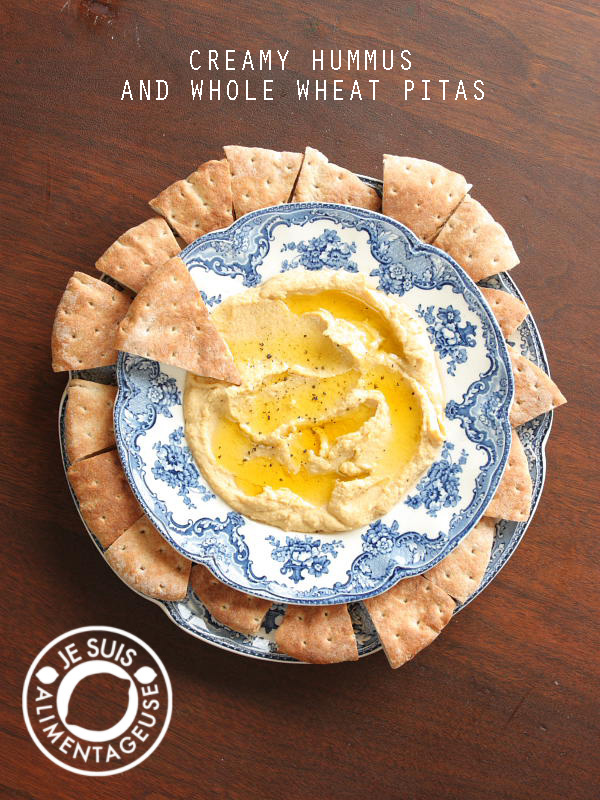 Find out what the secret is to the creamiest hummus ever! | alimentageuse.com #appetizers #hummus #healthy #vegan