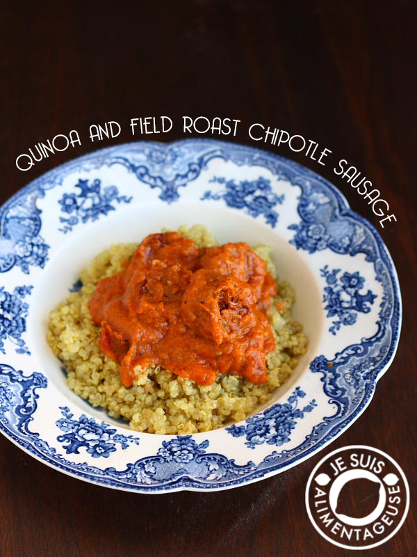 Quinoa with Field Roast Chipotle Sausage | alimentageuse.com #vegan #protein #lunch #dinner