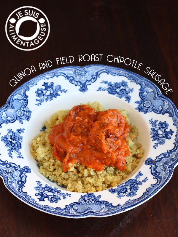 Quinoa with Field Roast Chipotle Sausage | alimentageuse.com #vegan #protein #lunch #dinner