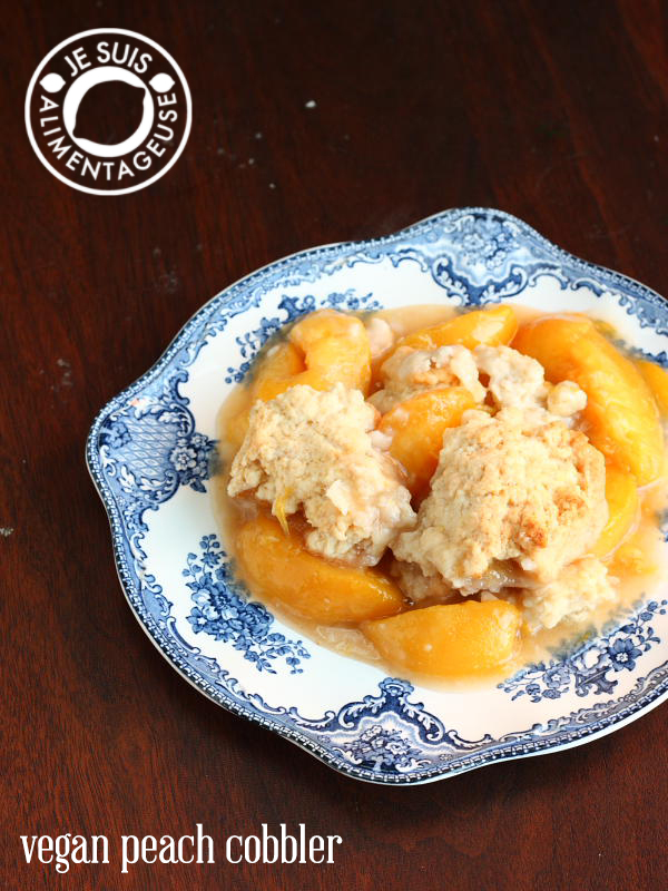 Vegan Peach Cobbler | alimentageuse.com #peach #cobbler #summer #vegan