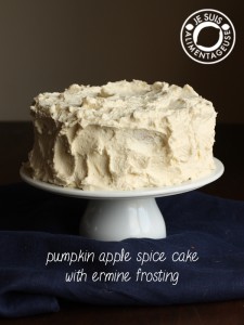 Pumpkin Apple Spice Cake with Ermine Frosting | alimentageuse.com | #pumpkin #spice #fall #vegan