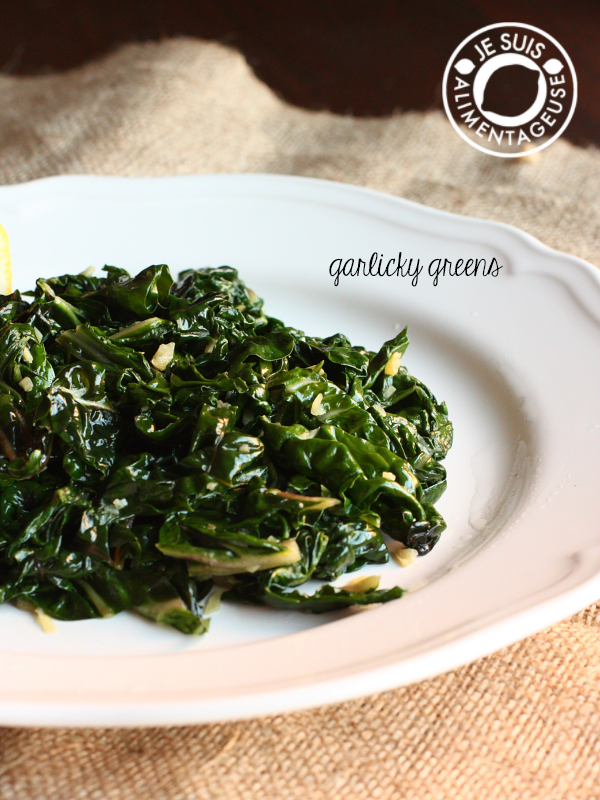 Garlicky Greens | alimentageuse.com | #vegan #thanksgiving #sides #green