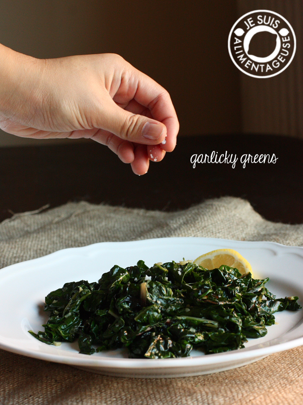 Garlicky Greens | alimentageuse.com | #vegan #thanksgiving #sides #green
