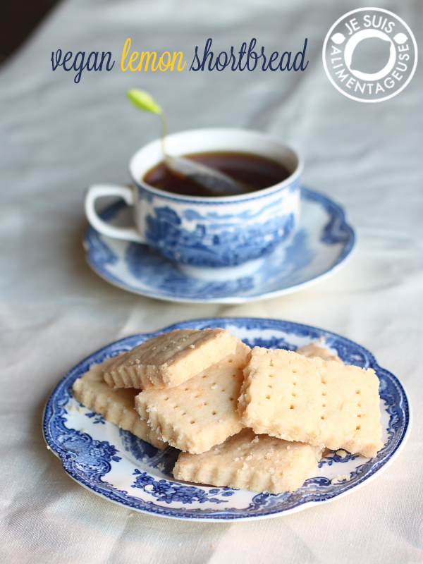 Vegan lemon shortbread | alimentageuse.com #holidays #lemon #cookies #shortbread