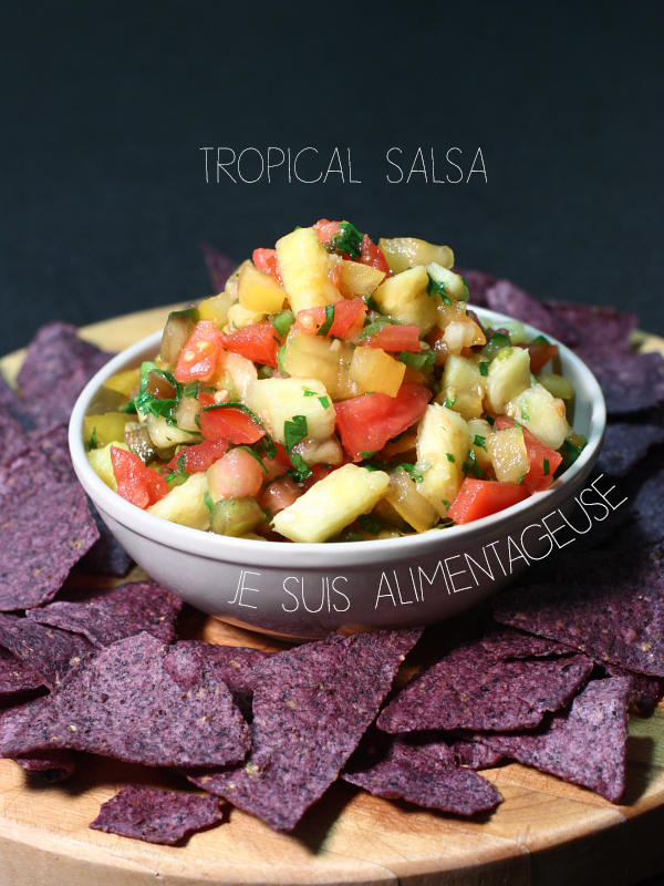 Tropical Salsa | a perfect #party #appetizer with a little kick =) | alimentageuse.com #vegan #glutenfree