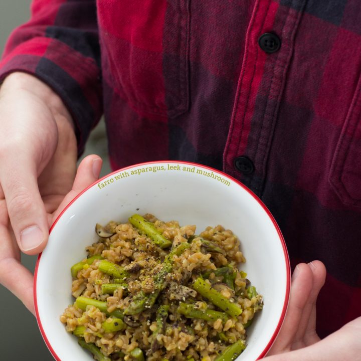 Springtime Farro with Asparagus, Leek, and Mushroom The Viet Vegan
