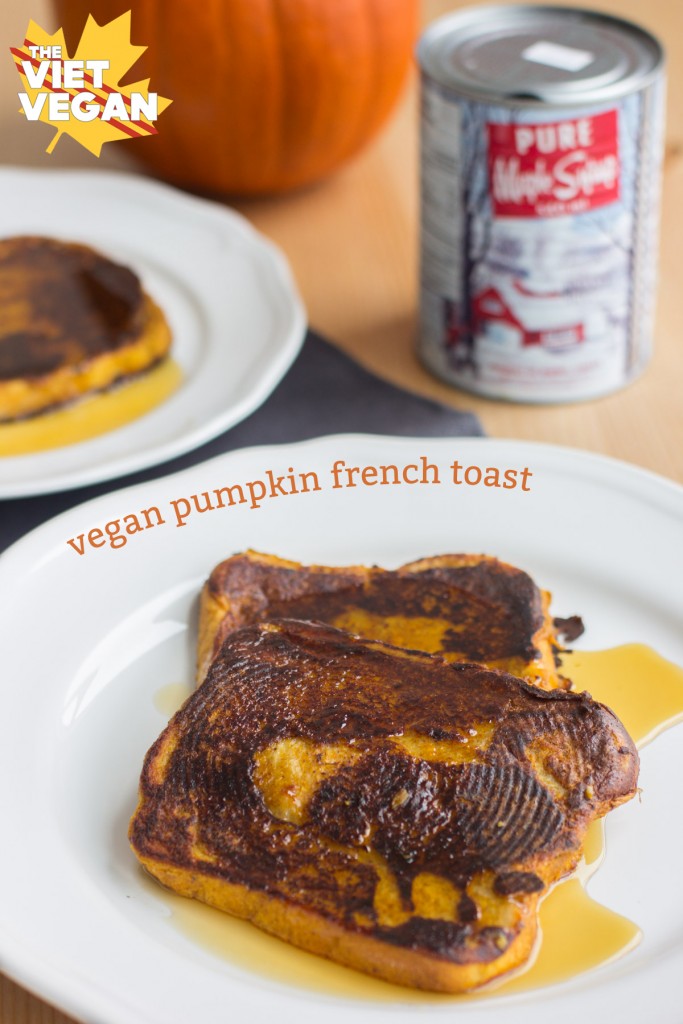 Vegan Pumpkin French Toast | The Viet Vegan | Warm up on fall mornings with this pumpkin french toast!