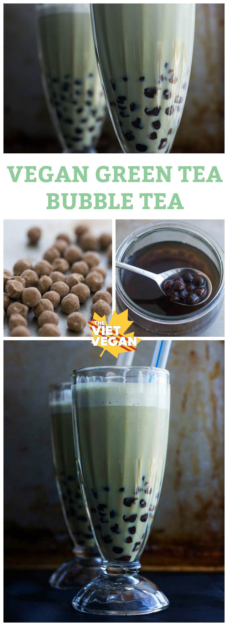 Vegan Green Tea Bubble Tea | The Viet Vegan | DIY bubble tea, much cheaper, super easy, and you can sweeten to your taste!