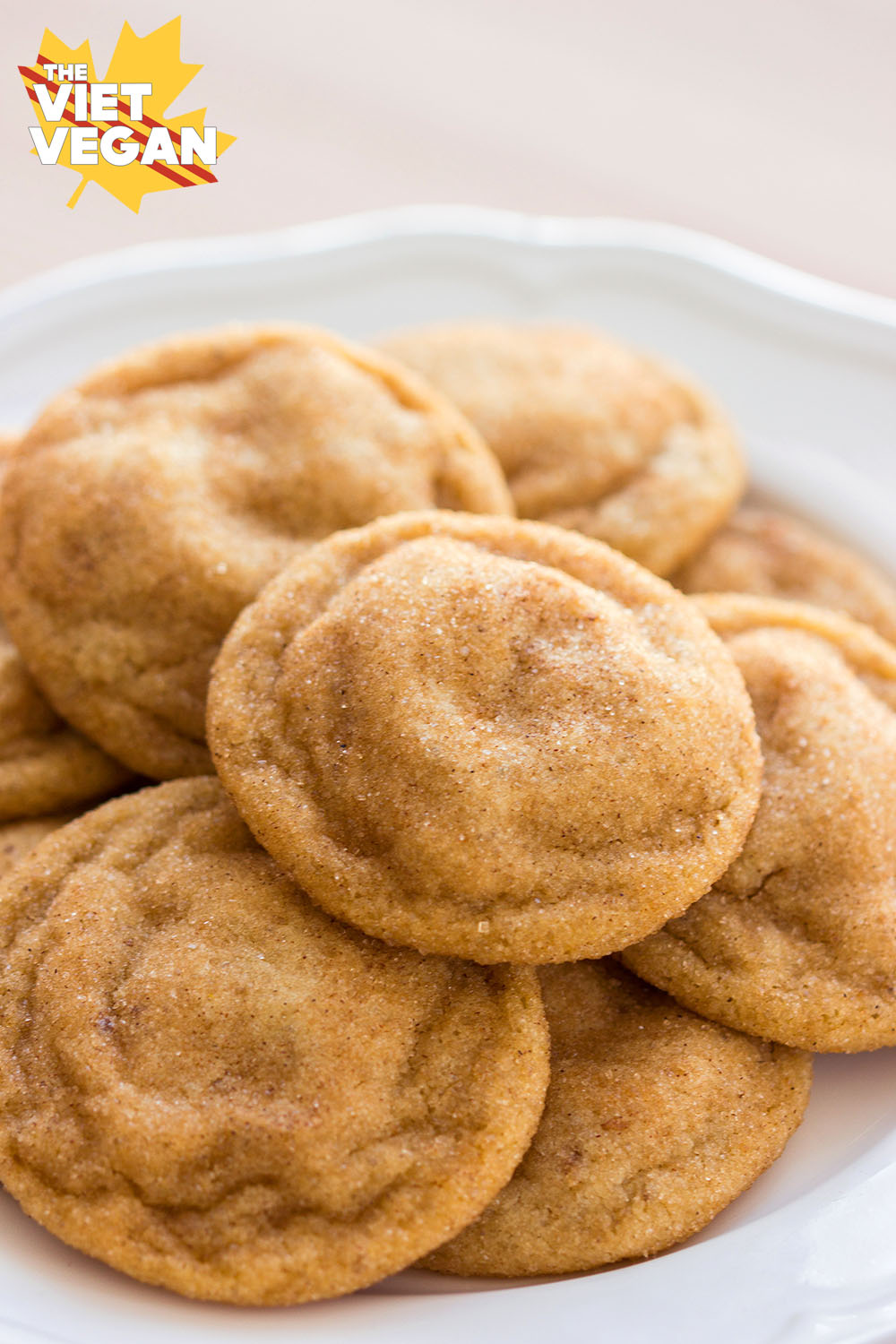 Vegan Snickerdoodles | The Viet Vegan | Soft, chewy center with a crisp edge. The PERFECT snickerdoodles!