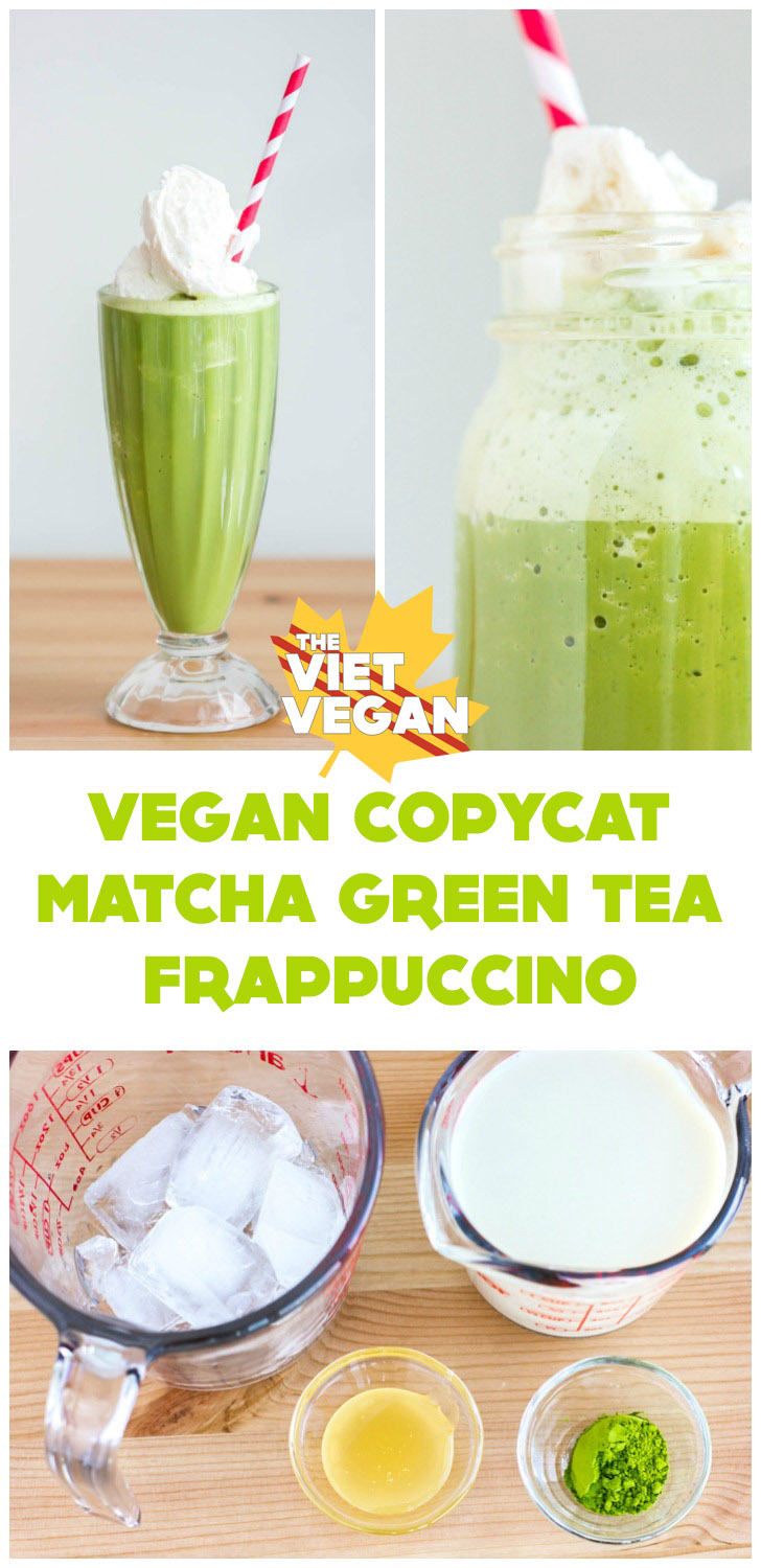 Vegan Starbucks Copycat Matcha Green Tea Frappuccino | The Viet Vegan | Save your wallet and make your own at home!