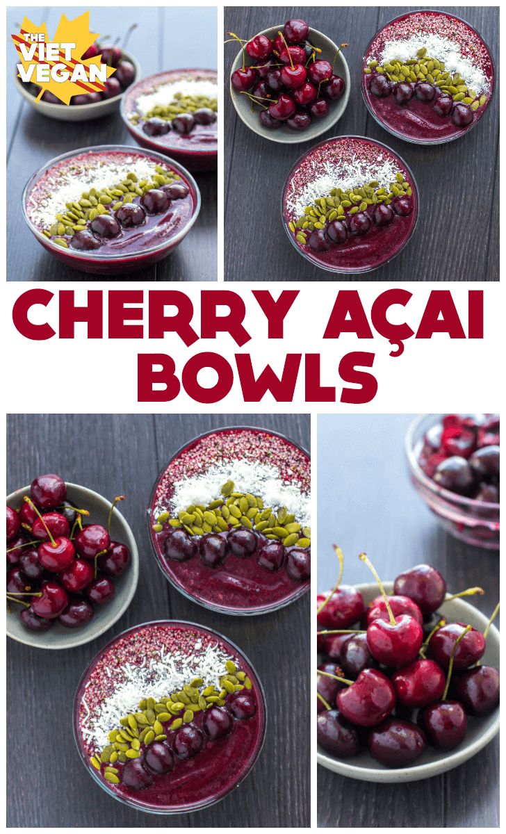 Cherry Açai Bowls | The Viet Vegan