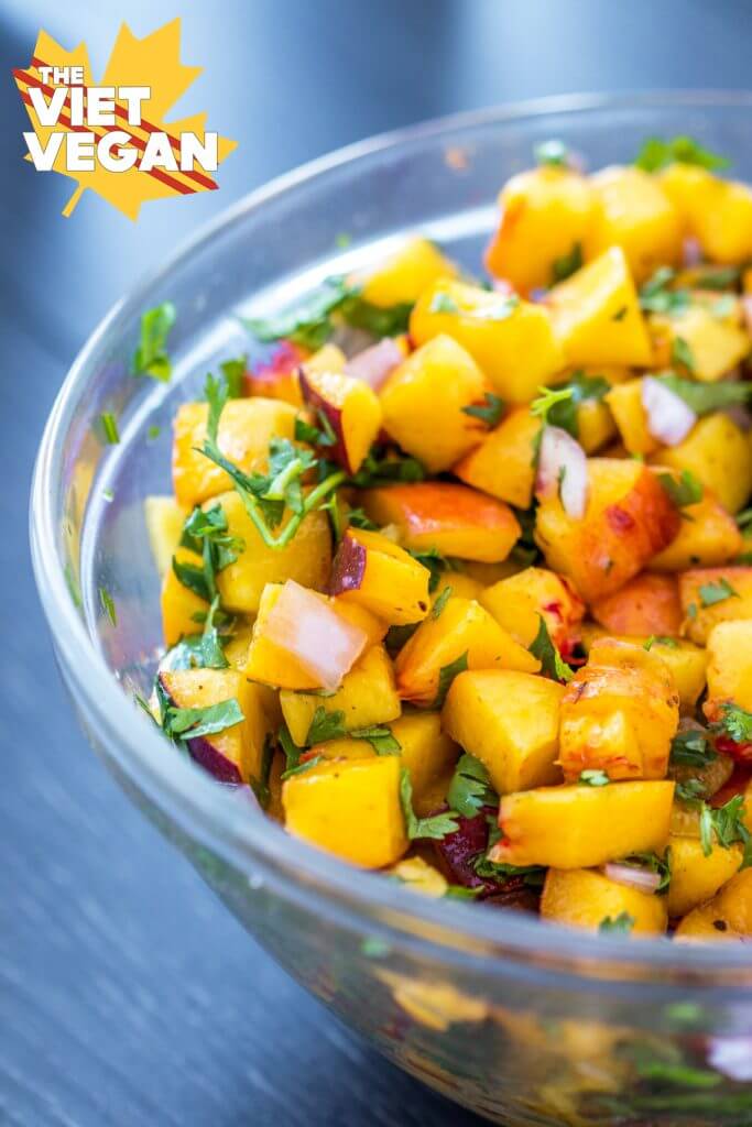 Vegan Fish Tacos with Peach Salsa | The Viet Vegan 