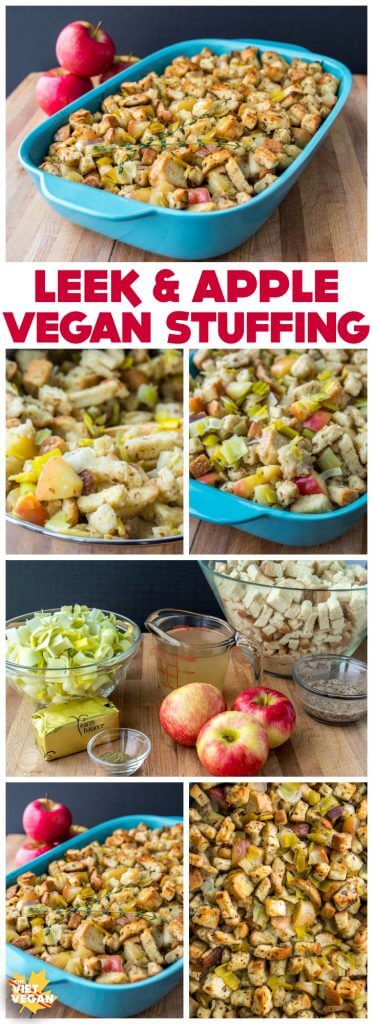 Vegan Stuffing with Leek and Apple | The Viet Vegan