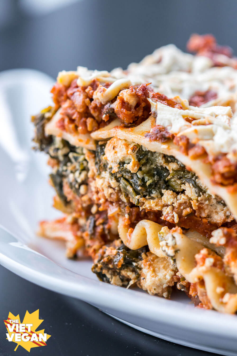 vegetarian lasagna with ricotta cheese and spinach