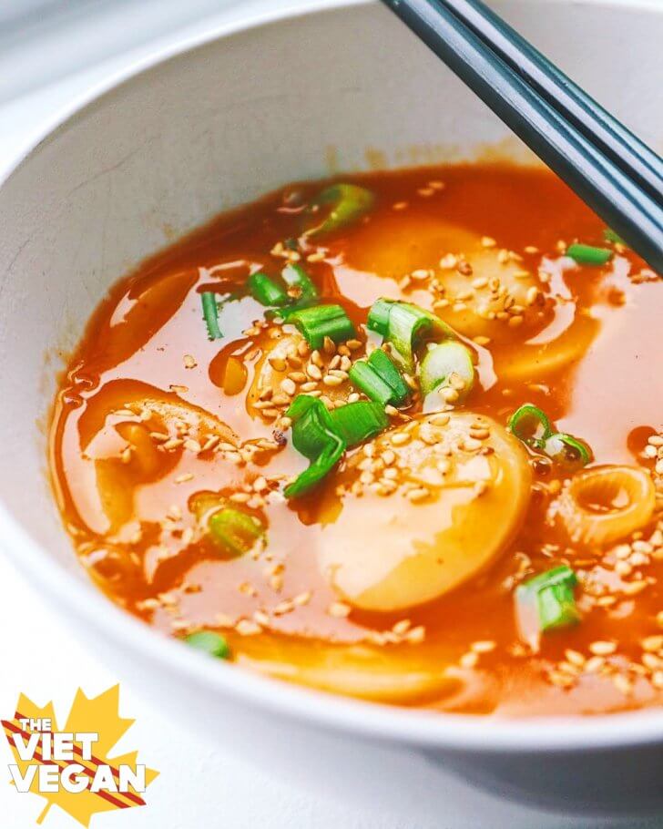 Easy Vegan Tteokbokki (Spicy Korean Rice Cakes) - Full of Plants