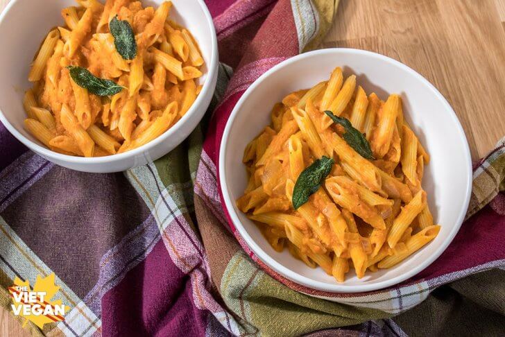 Vegan Pumpkin Penne - The Viet Vegan