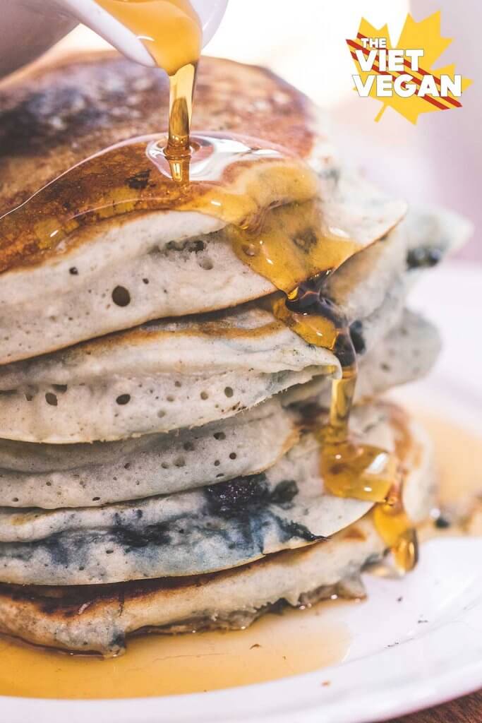 Fluffy Vegan Blueberry Pancakes | The Viet Vegan