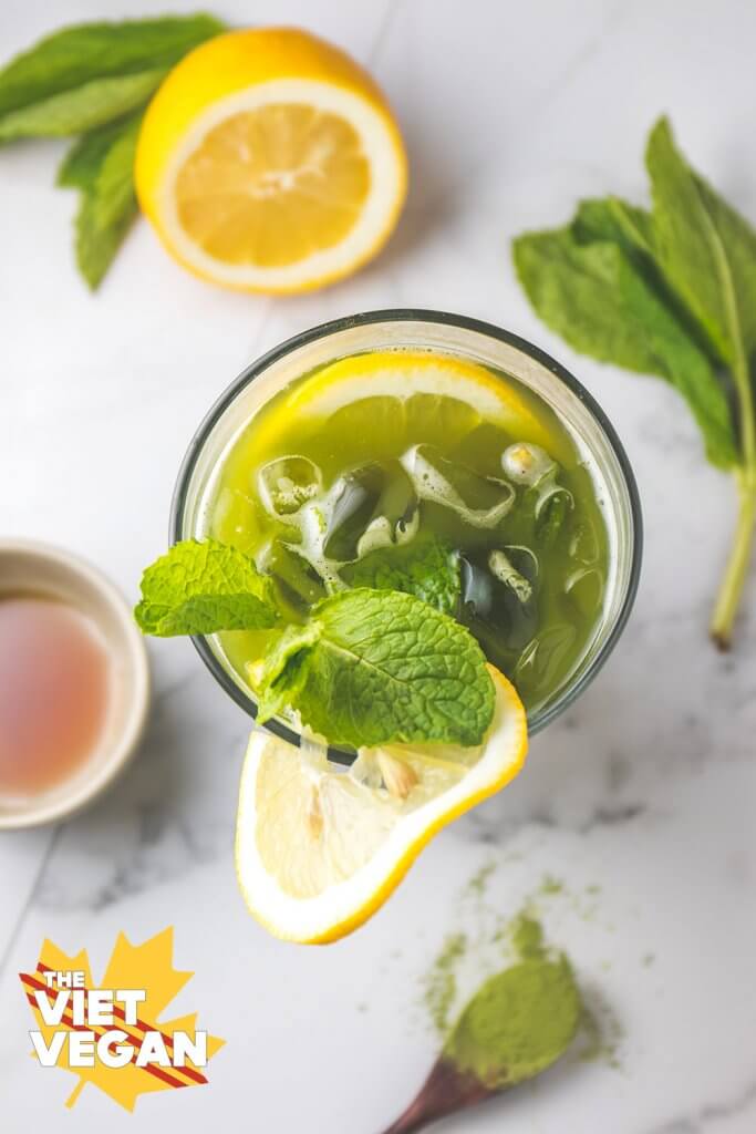 Vegan Matcha Latte & Matcha Lemon Mint Iced Tea | The Viet Vegan