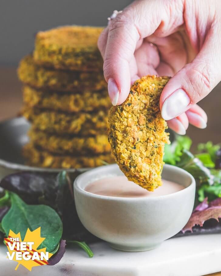 Vegan Lentil Patties and Sriracha Tahini Sauce | The Viet Vegan