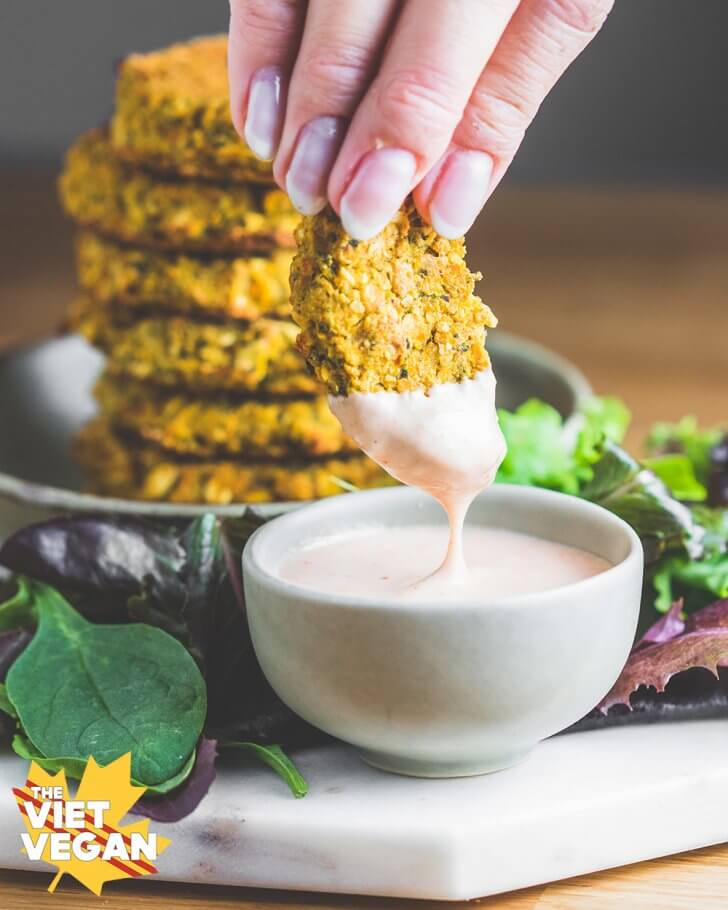 Vegan Lentil Patties with Sriracha Tahini Sauce  The Viet Vegan