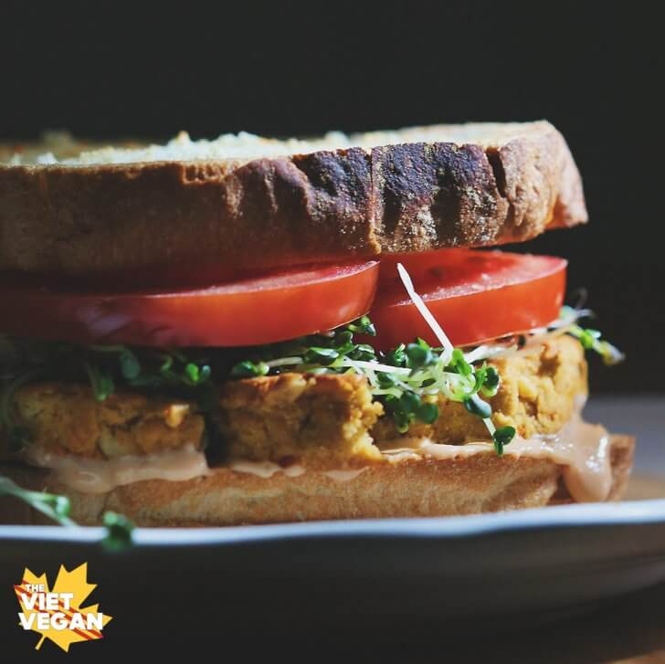 Vegan Lentil Patty Sandwich | The Viet Vegan