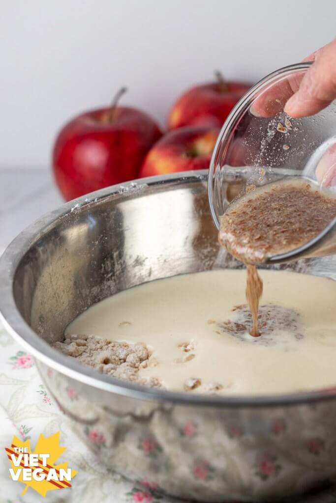 Flax egg added to batter