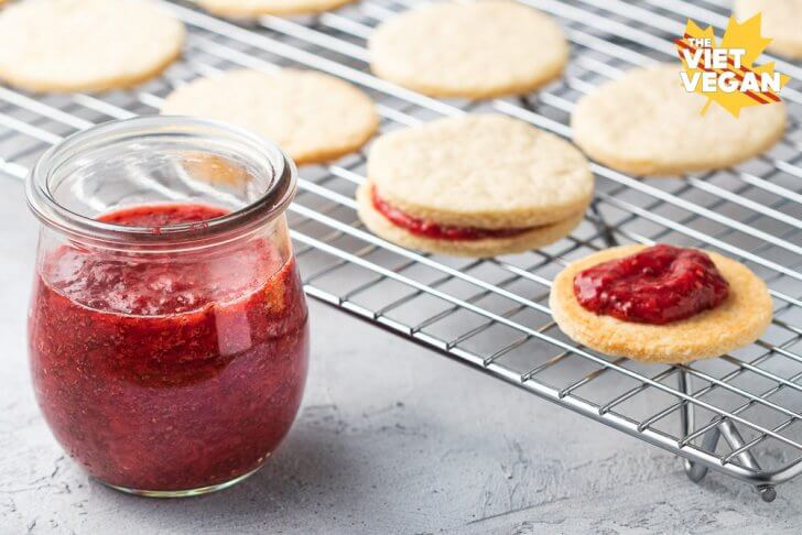 california strawberry jam on cookies