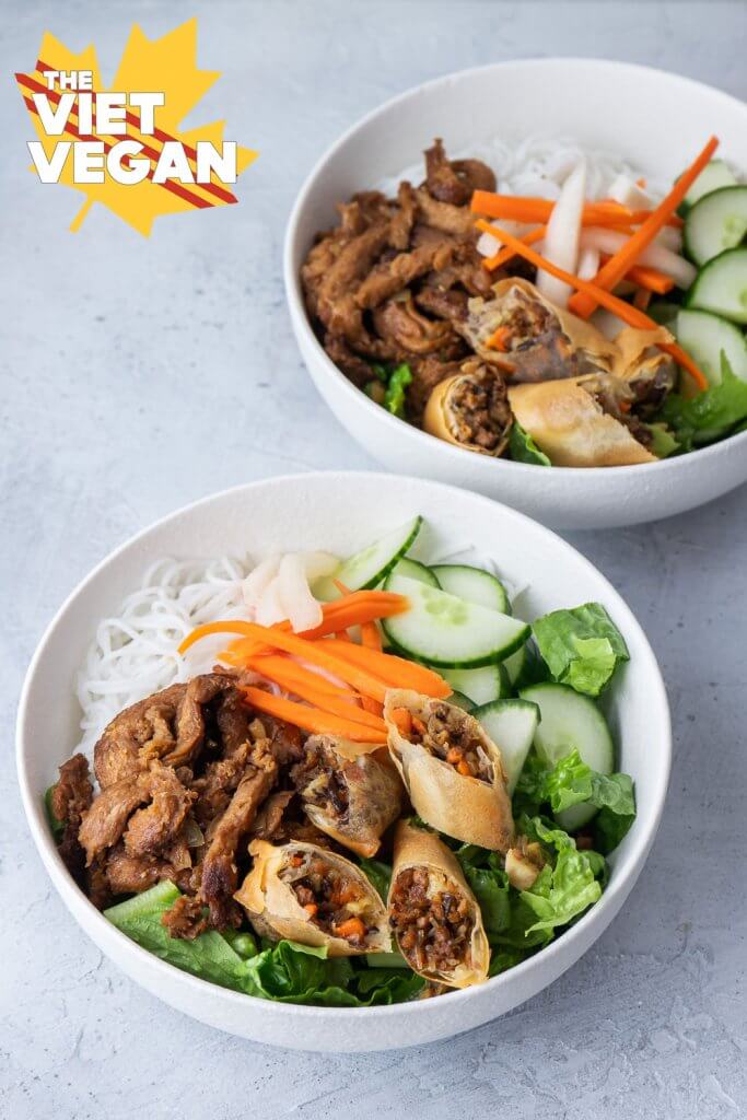 Vegan Vietnamese Grilled "Chicken" Vermicelli Bowl - Bún Thịt Nướng ...