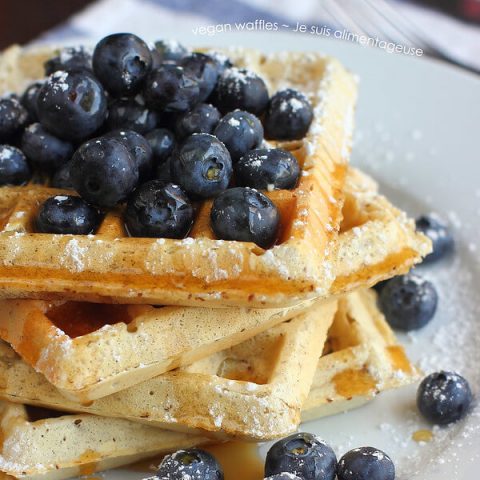 Crisp Fluffy Blueberry Waffles