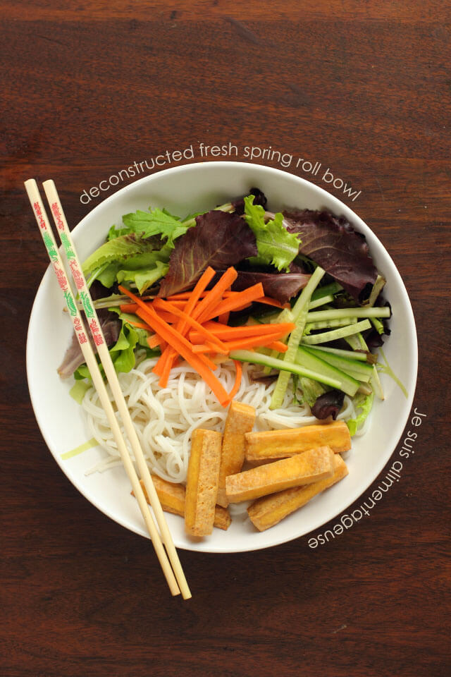 Deconstructed Fresh Spring Roll Bowl - The Viet Vegan