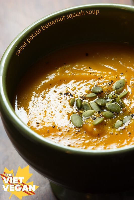 Sweet Potato and Butternut Squash Soup - The Viet Vegan