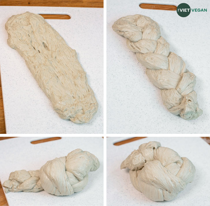 Stages of the braided seitan