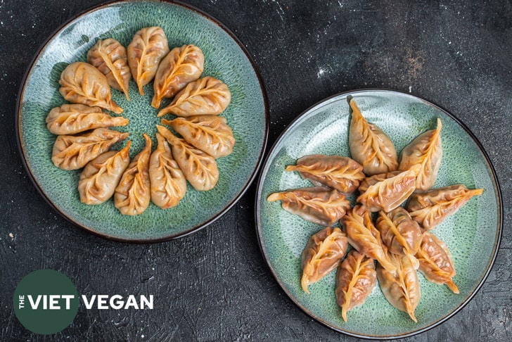 red curry braided dumplings on a plate