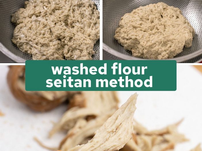 washed flour seitan steps with the final product