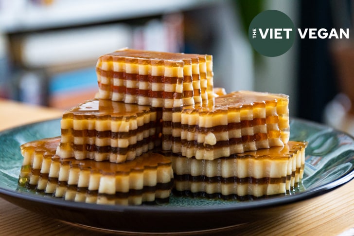 horizontal shot of coffee jellies on a plate