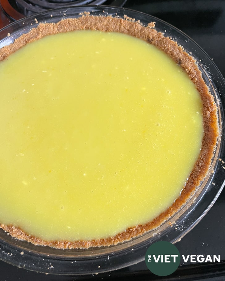 Lemon crud in the baked graham cracker crust