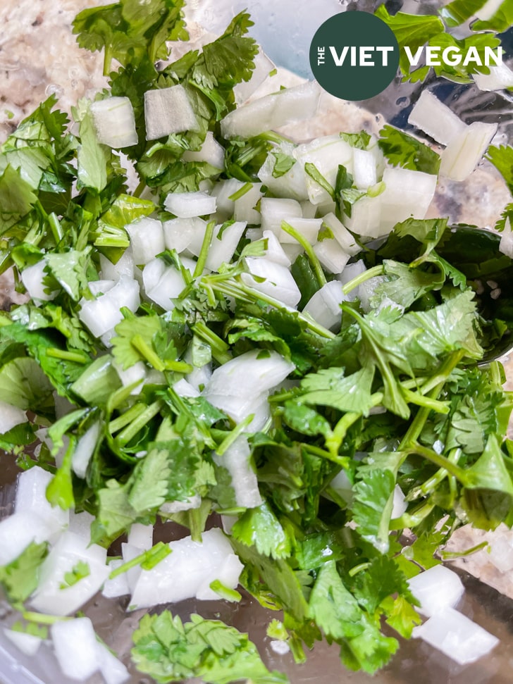 onion and cilantro relish in a bowl