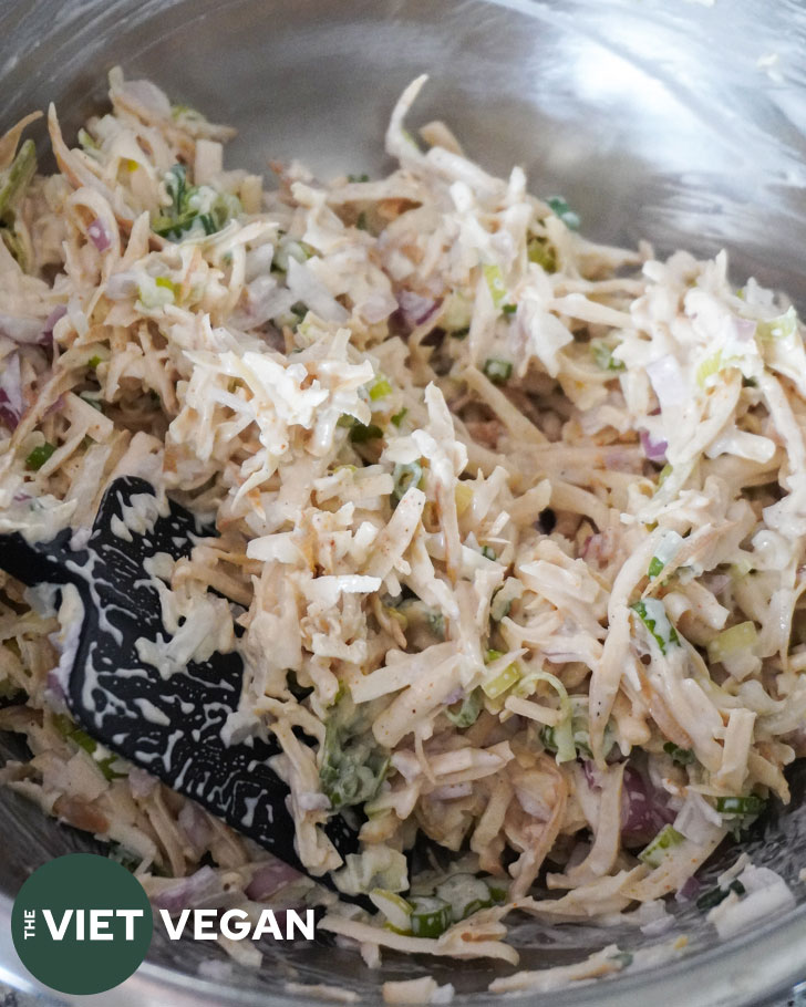 tofu tuna mixture in a bowl
