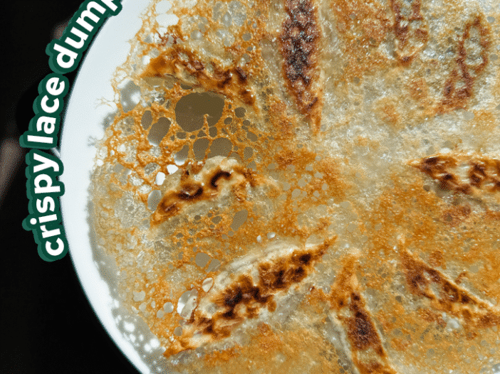 crispy lace dumplings on a plate