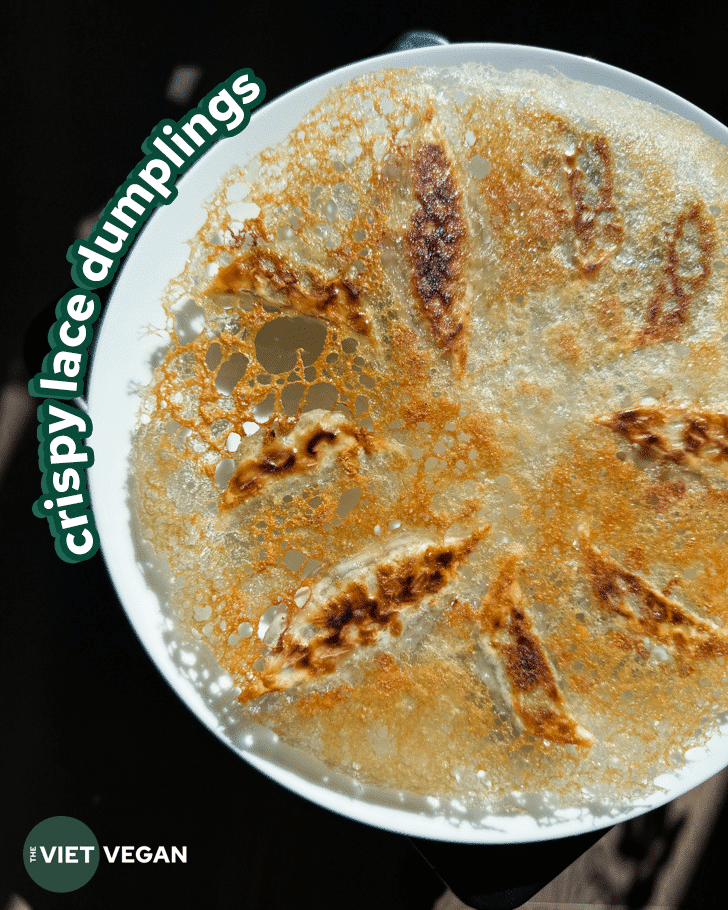 crispy lace dumplings on a plate